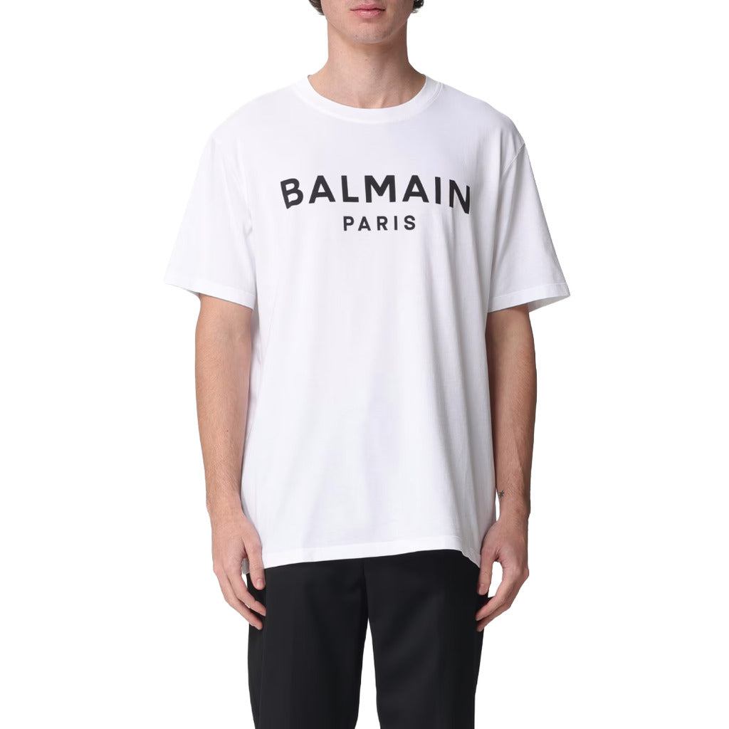 Balmain Cotton T-Shirt  Paris White