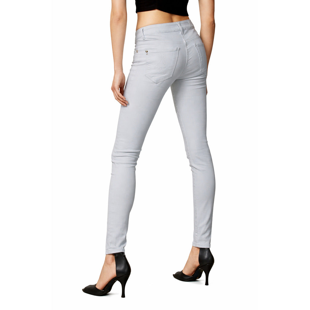 Patrizia Pepe Cotton Trousers Skinny Grigi — view 3
