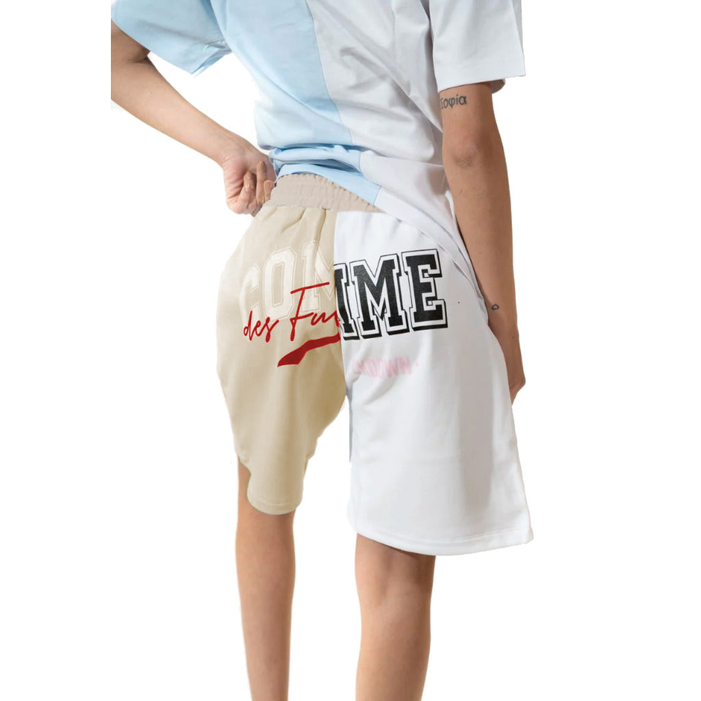 Comme Des Fuckdown Two-Tone Shorts With Large Logo Print On — view 2