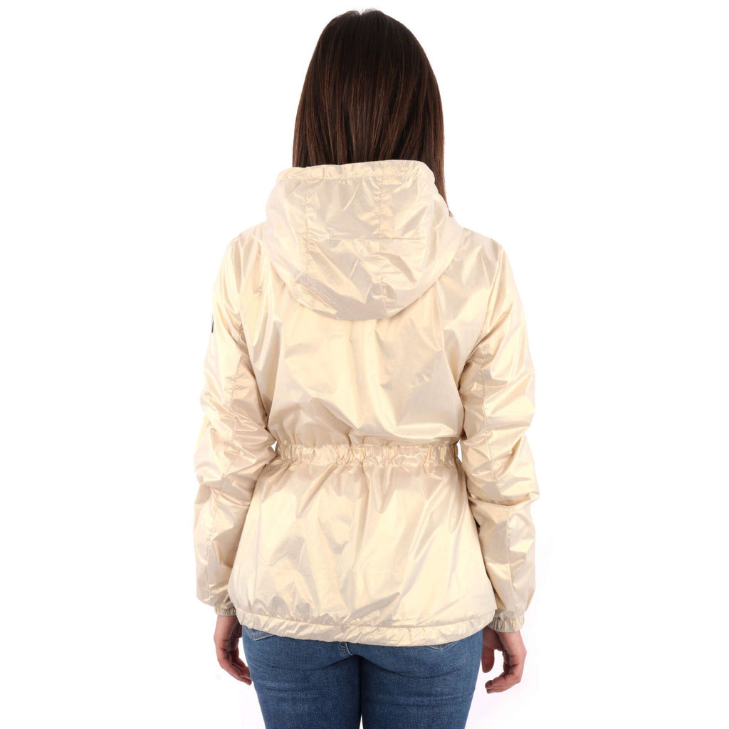Yes Zee silver nylon k-way jacket beige