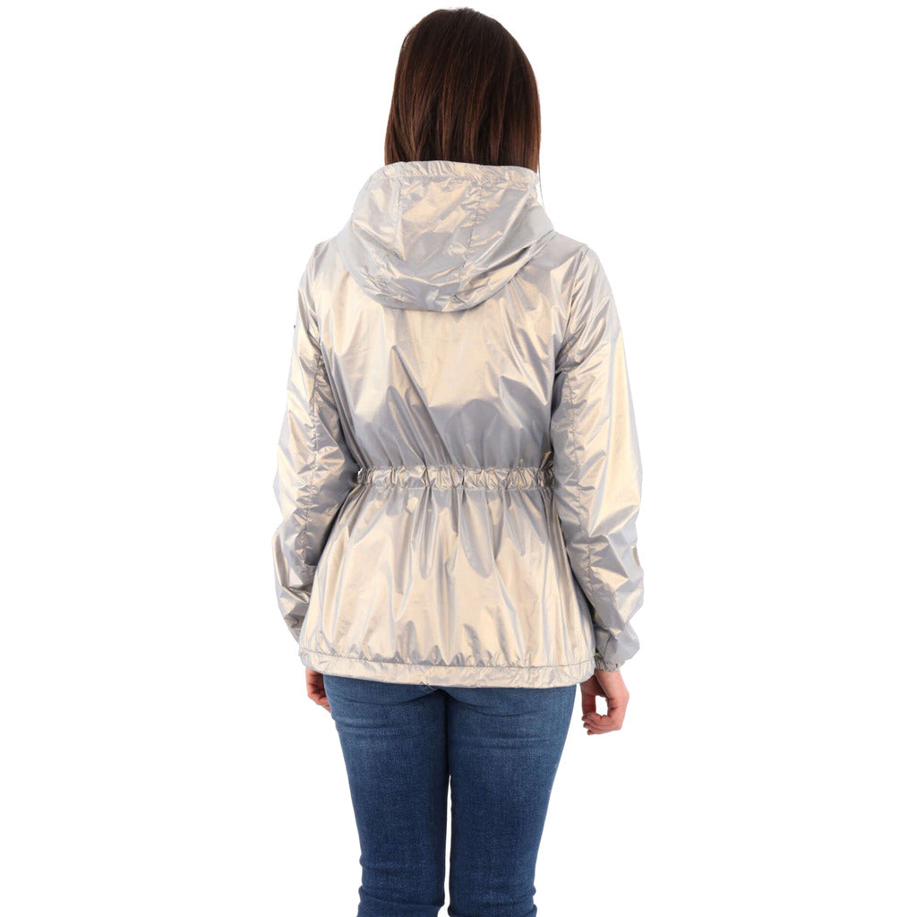 Yes Zee silver nylon k-way jacket