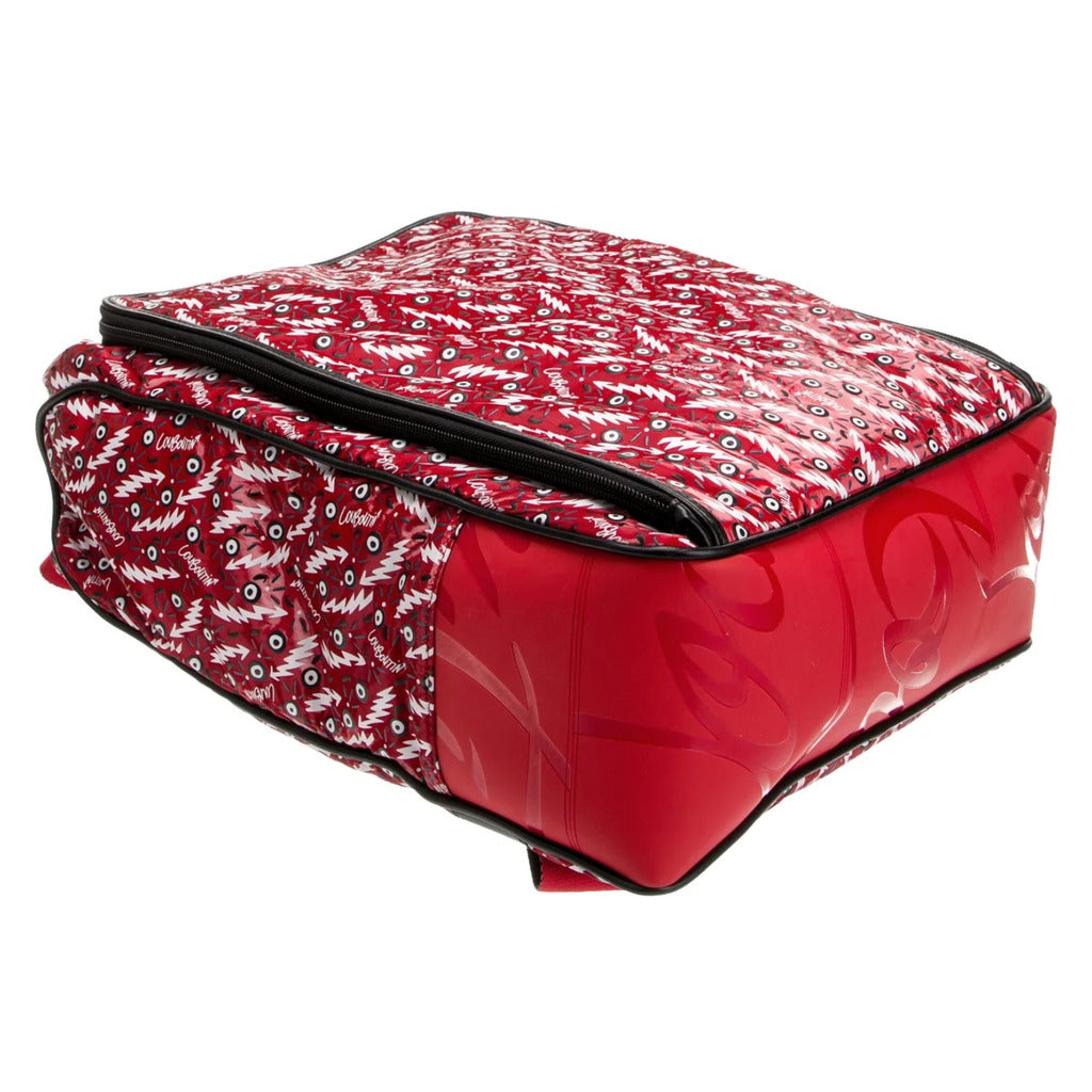 Louboutin Nylon Graphic-Print Woven Backpack Red — view 4
