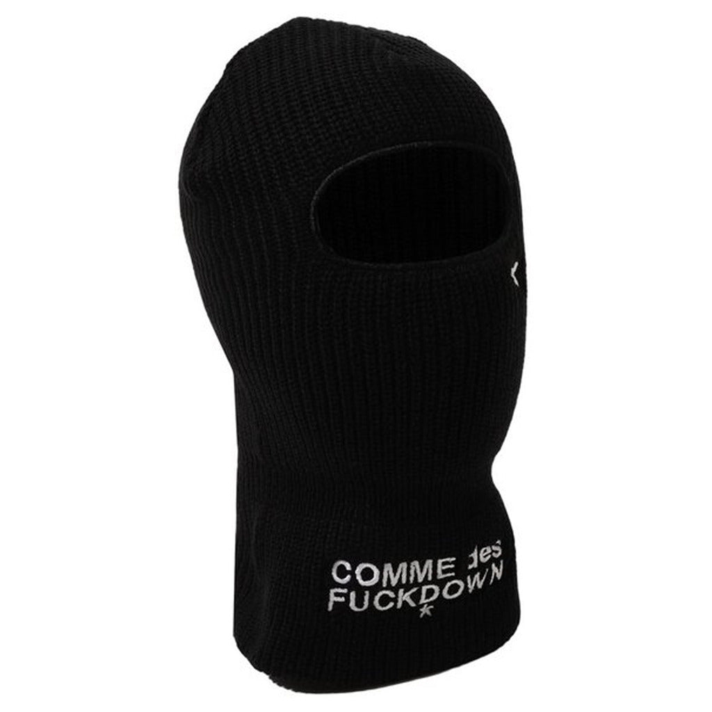 Comme des Fuckdown acrylic knitted balaclava, black