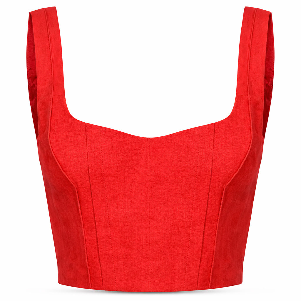 Pinko Linen Titone Top Rosso