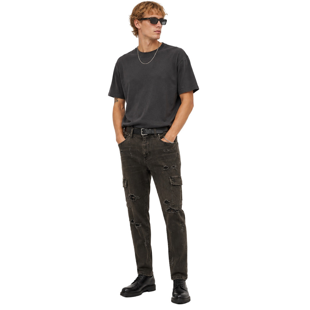Dolce & Gabbana Pantalone In Denim Cargo Black