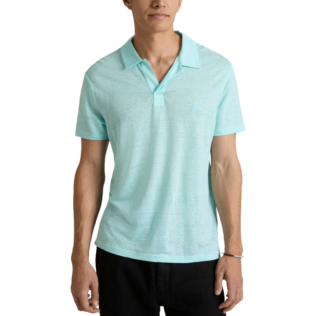 Vilebrequin Linen Polo Shirt Sky Blue Light Blue — view 2