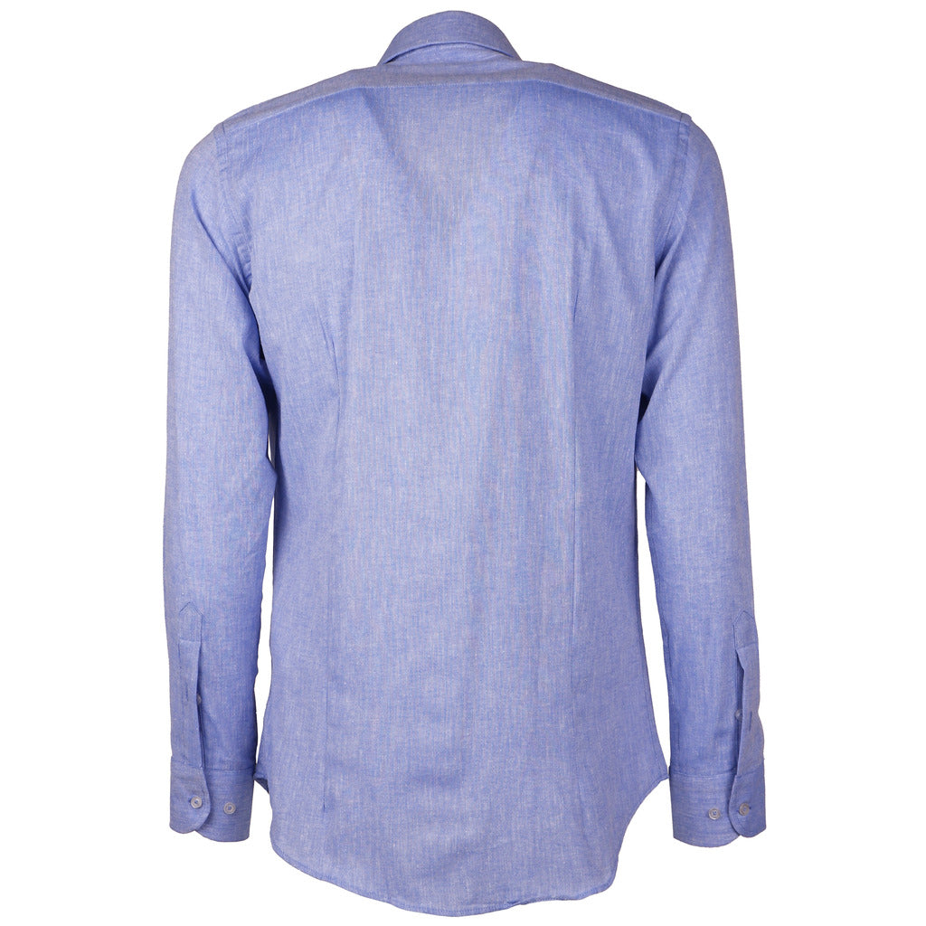 100% Milano cotton Linen Shirt Sky Blue Light Blue — view 2