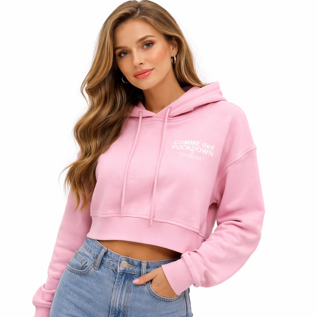 Comme Des Fuckdown Sweatshirt Hooded Pink — view 2