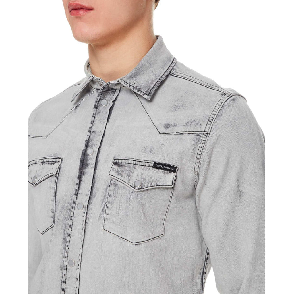 Dolce & Gabbana Denim Shirt Grey — view 4