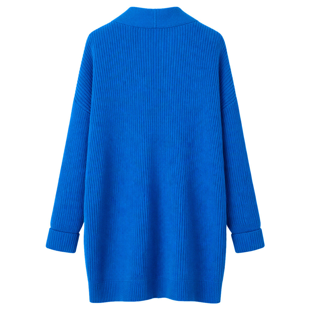 Patrizia Pepe Cardigan Lungo Sweater Blue Royal Blue — view 2