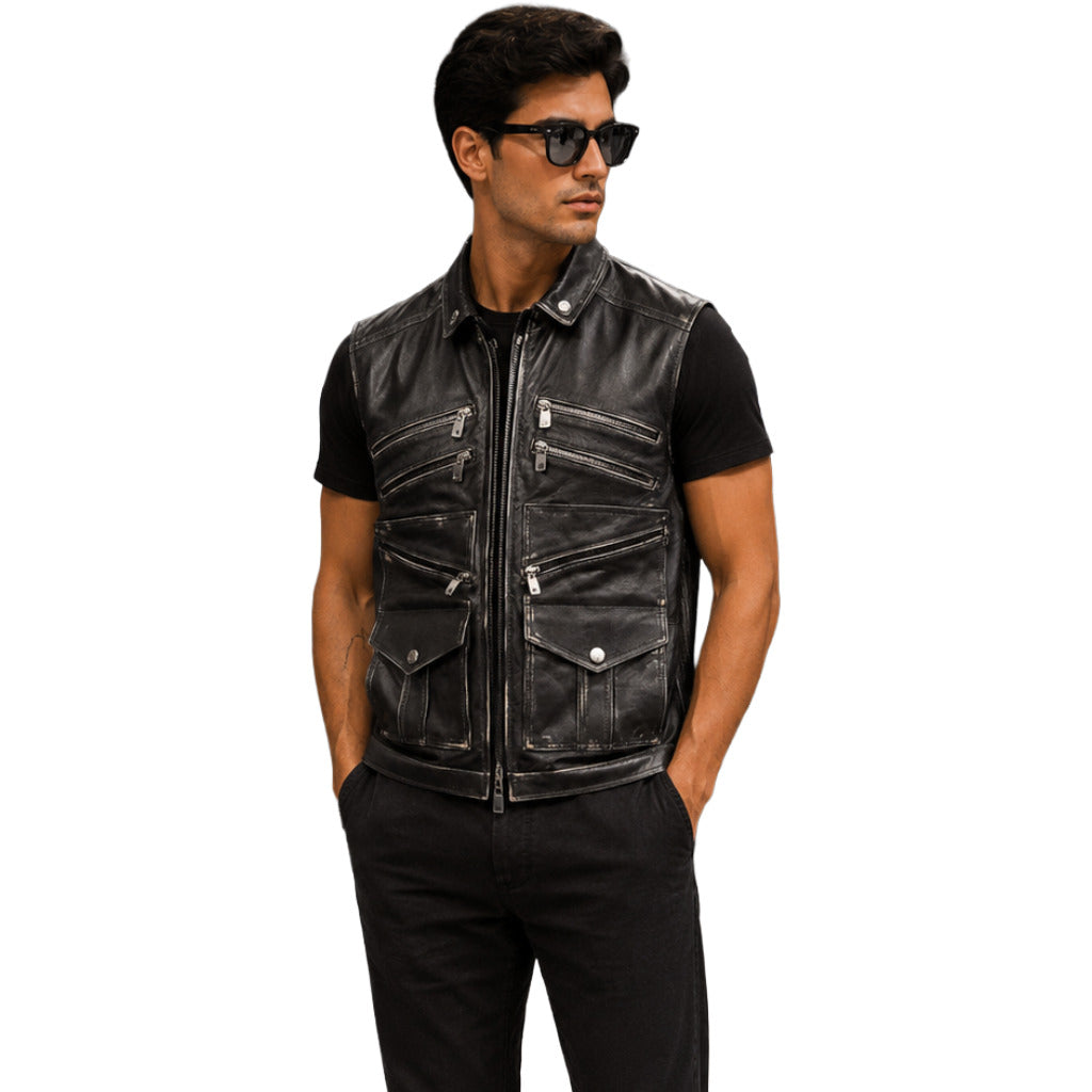 dolce & gabbana - Jackets - giacca smanicata in pelle