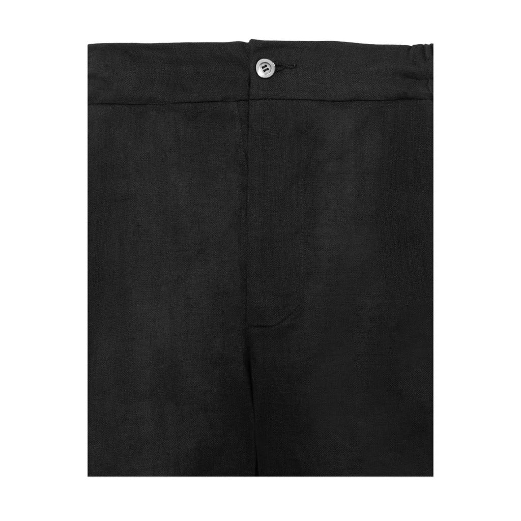 Alpha Studio Linen Shorts Black — view 4