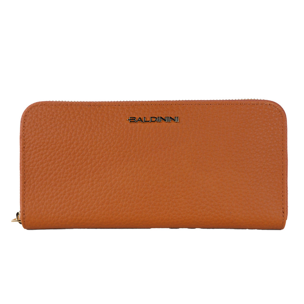 Baldinini Leather Wallet, Zipper Closure, Brand Logo On