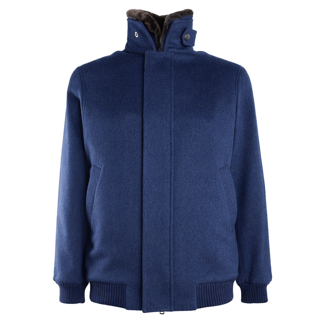 Loro Piana fur Wool Jacket Gold Blue