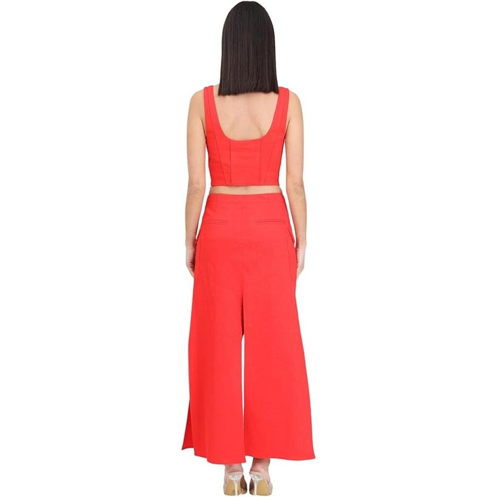 Pinko Linen Trousers Galanti Red — view 2