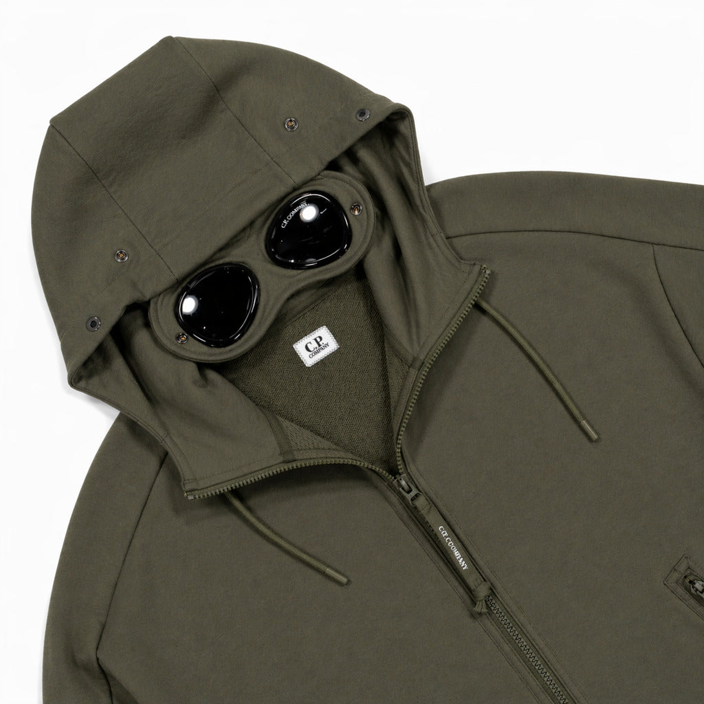 C.P. Company Cotton Sweatshirt Goggles Green — view 3