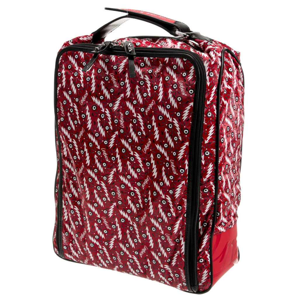 Louboutin Nylon Graphic-Print Woven Backpack Red — view 3