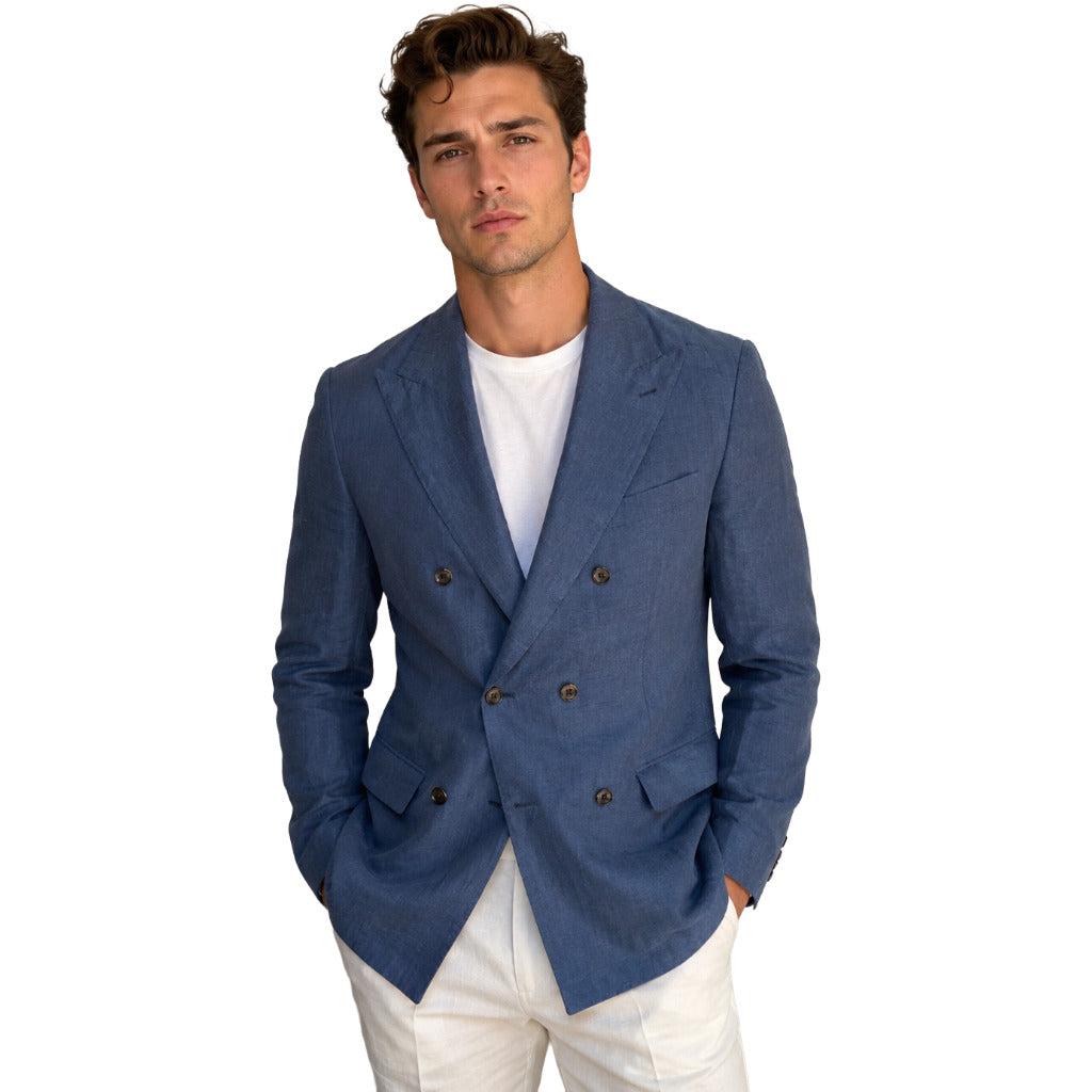 Dolce & Gabbana Linen Jacket Double-Breasted Taormina