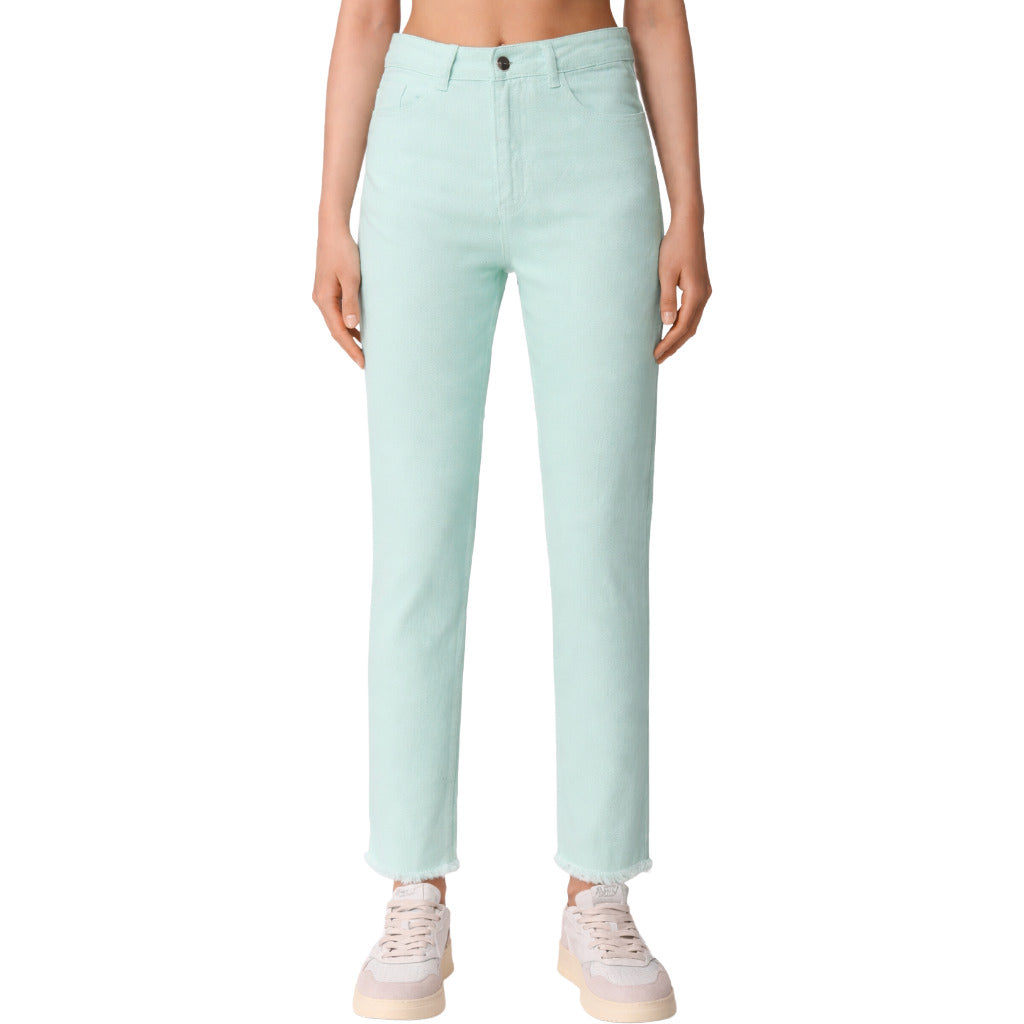 Hinnominate Cotton Trousers Green Acqua