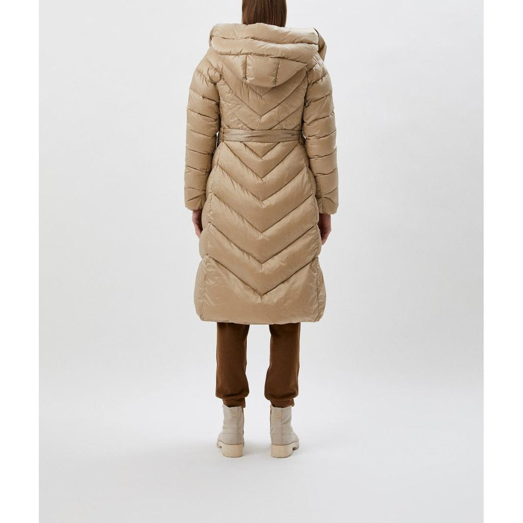 add Piumino long beige down women's jacket – Siebentaschen
