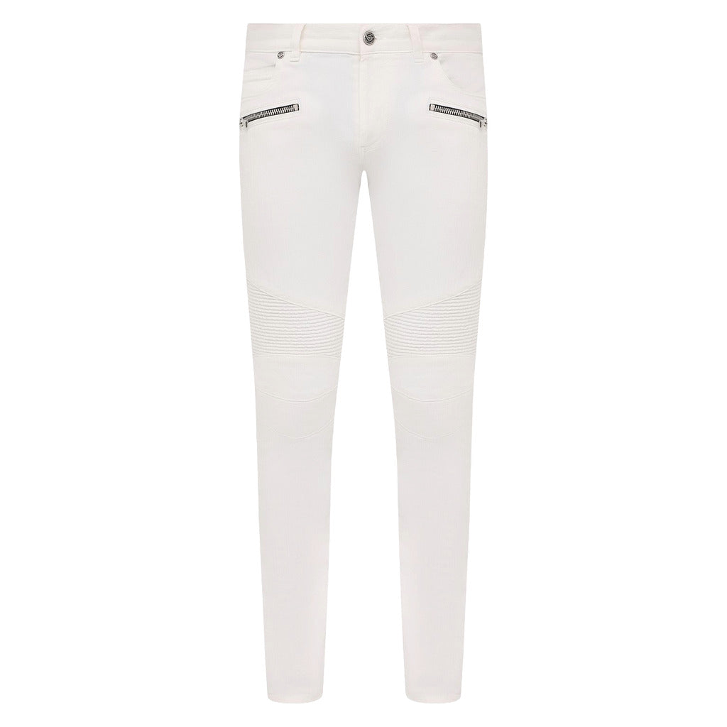 Balmain Cotton Jeans Slim Fit Bianchi White