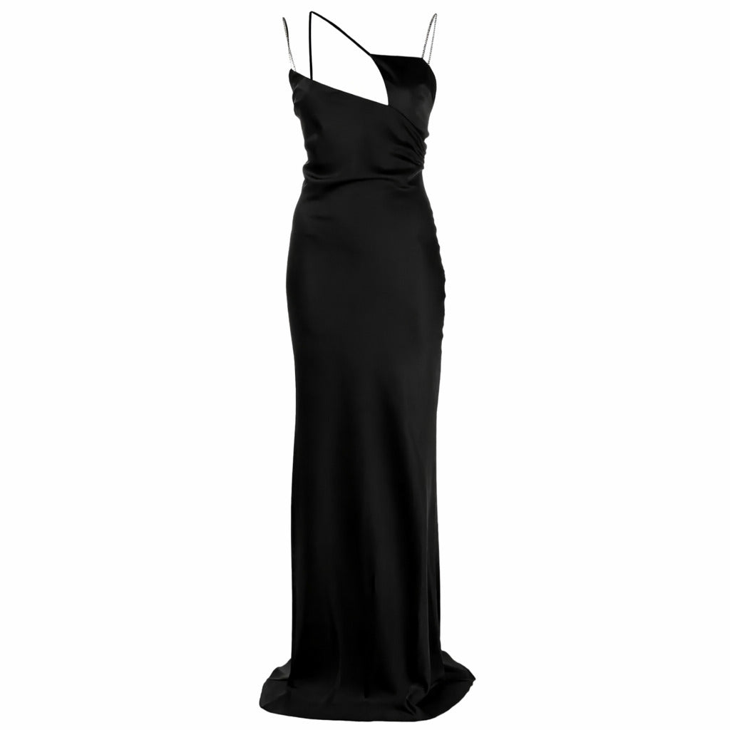 The Attico Dress Lungo Smanicato Black — view 4
