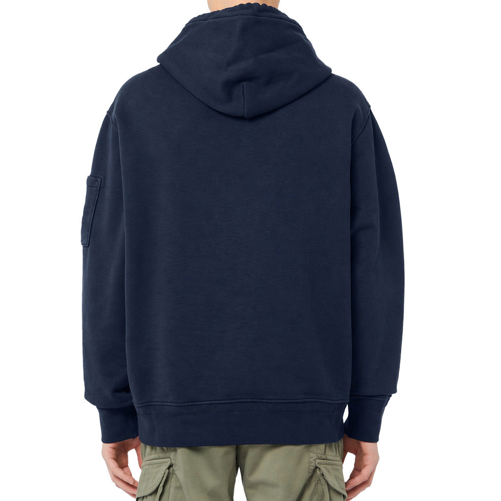 C.P. Company Cotton Sweatshirt Diagonal Goggles Blue — view 2
