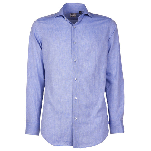 100% Milano cotton Linen Shirt Sky Blue Light Blue