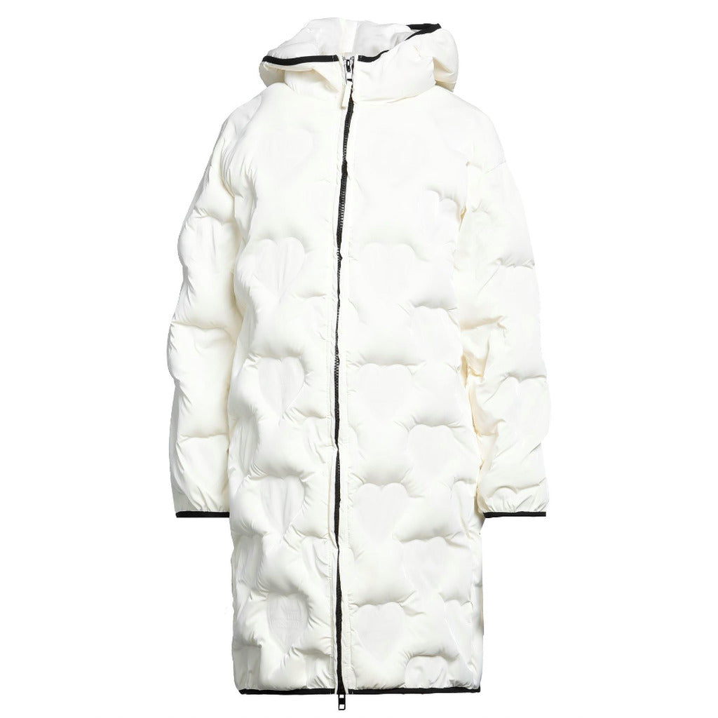 Love Moschino , Long Down Jacket, White, Quilted With — view 3