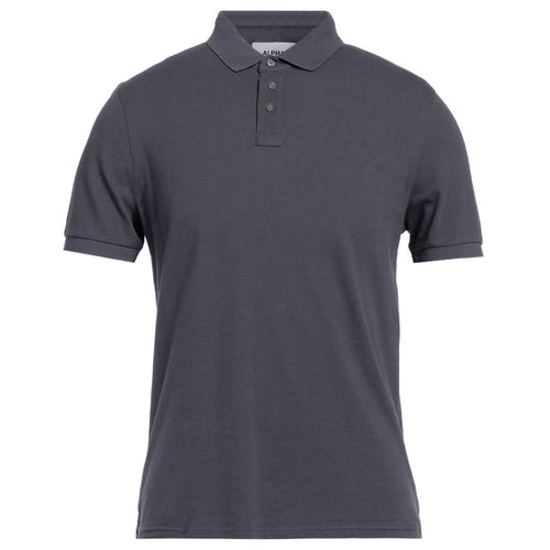 Alpha Studio Cotton Polo Shirt Midnight Blue Grey