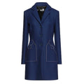 Love Moschino Wool Coat, Blue Color, Buttons Closure, 2-Pocket