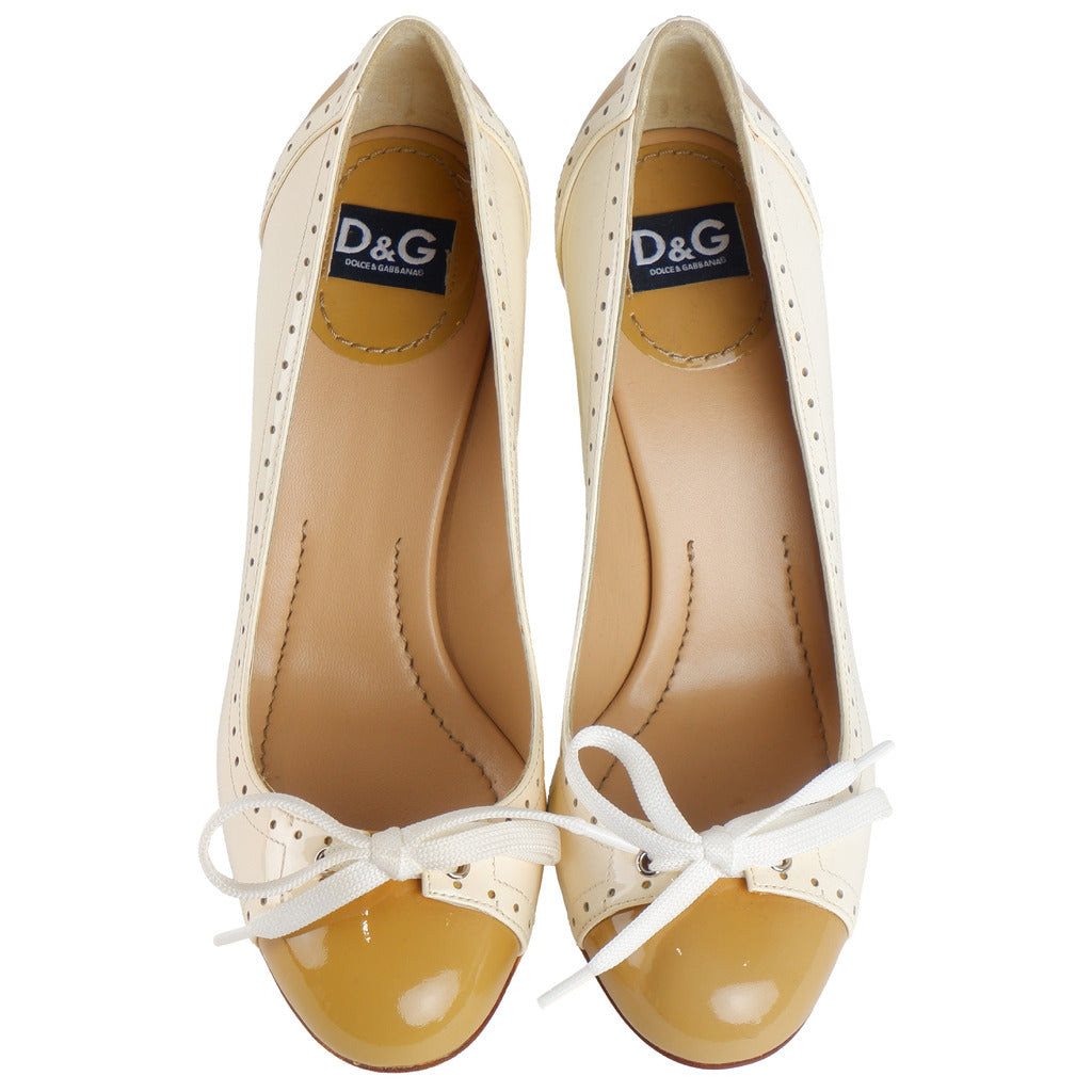 D&G Leather Heels Beige — view 4