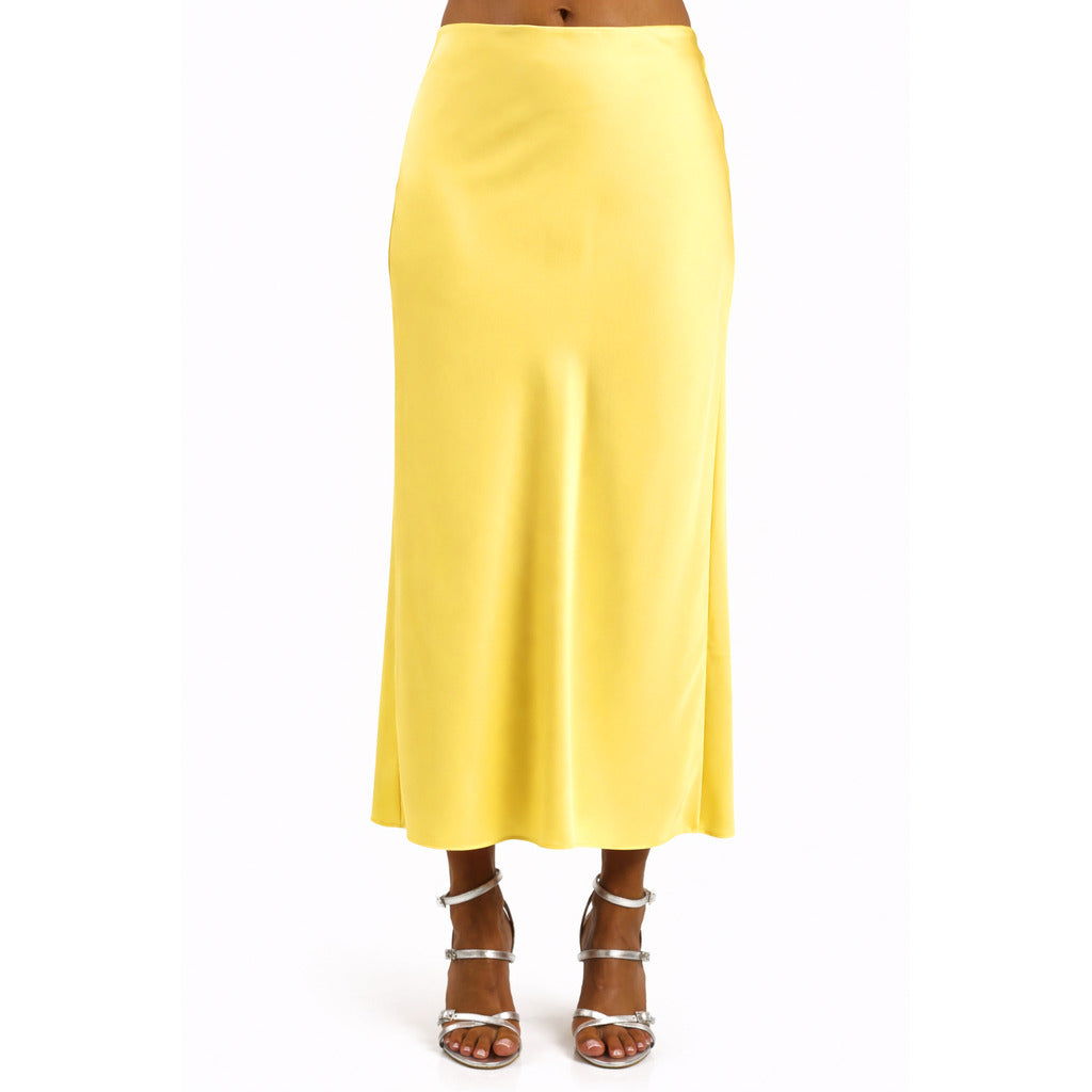 Patrizia Pepe Satin Skirt Yellow — view 2