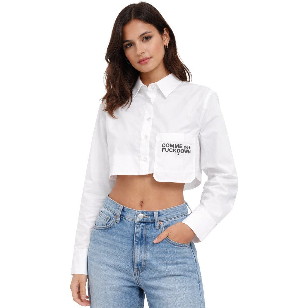 Comme Des Fuckdown Shirt Crop Bianca — view 2
