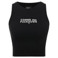 Comme Des Fuckdown Cotton Top Crop In Costina Nero Black