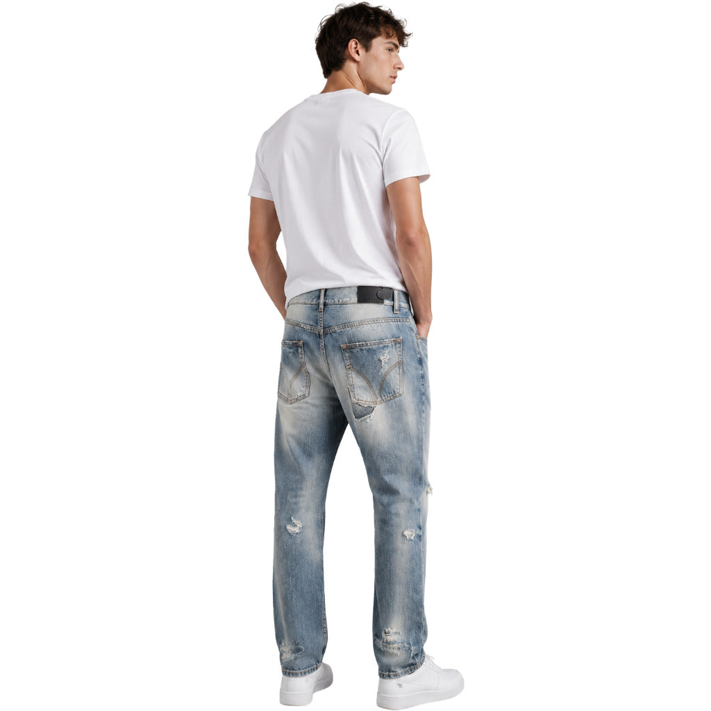 Dolce & Gabbana Cotton Jeans Strappati Blu Blue — view 2