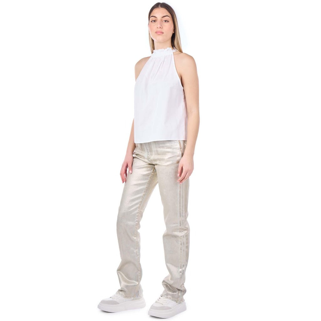 Pinko Cotton Jeans Roxanne Straight Silver — view 5