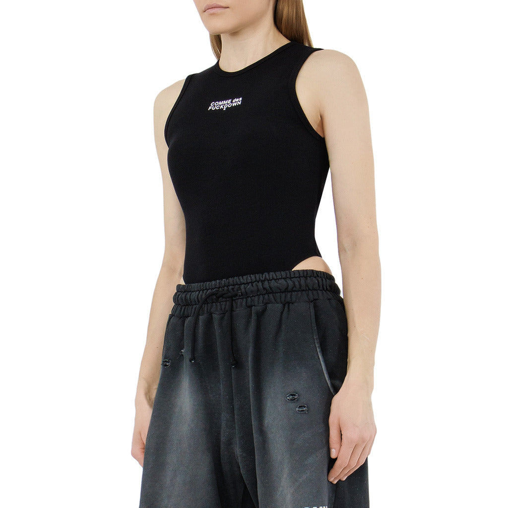 Comme Des Fuckdown Cotton Bodysuit Costina Black — view 3