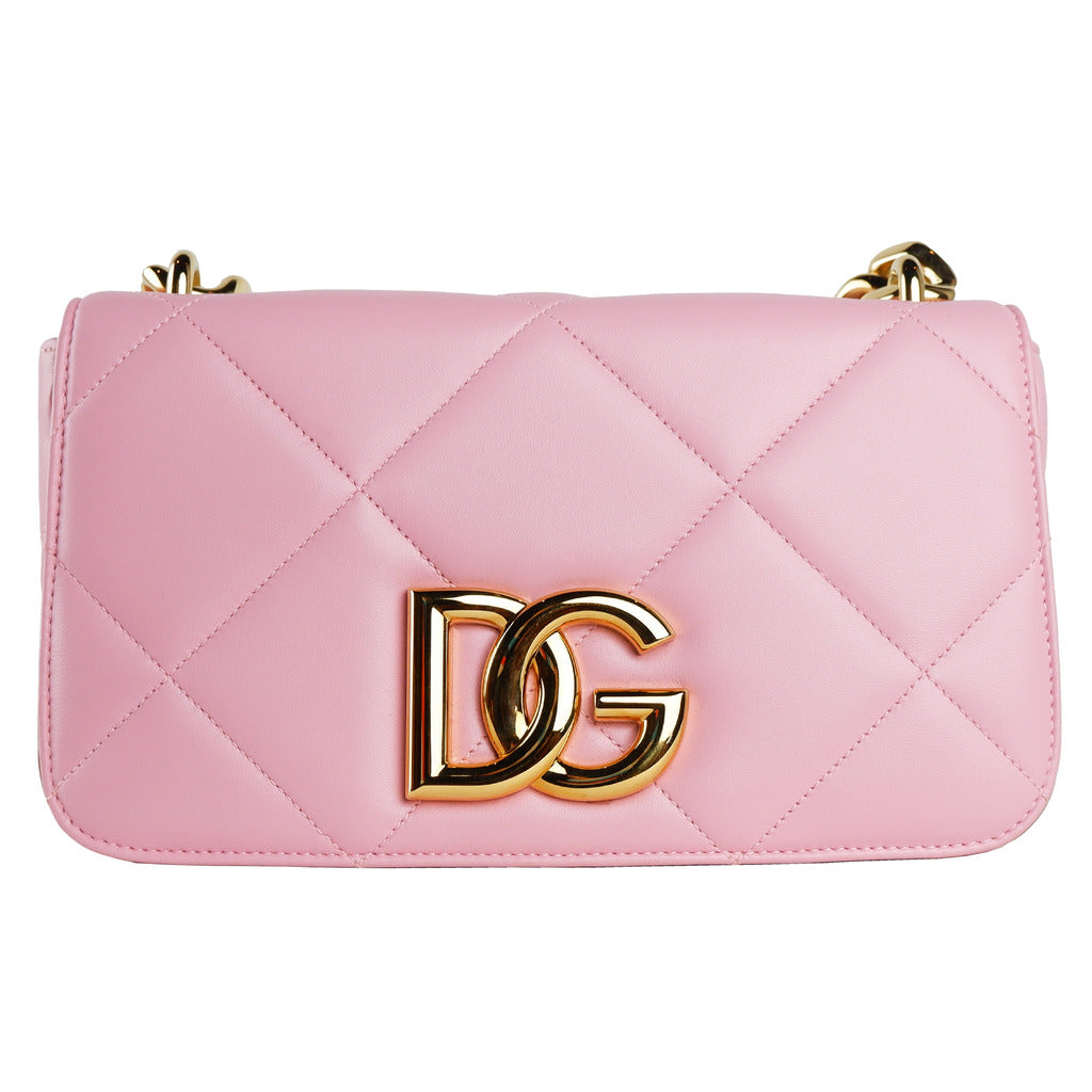 Dolce & Gabbana Calfskin Quilted Crossbody Bag Pink