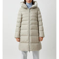 Add Long Light Grey Colored Down Jacket In