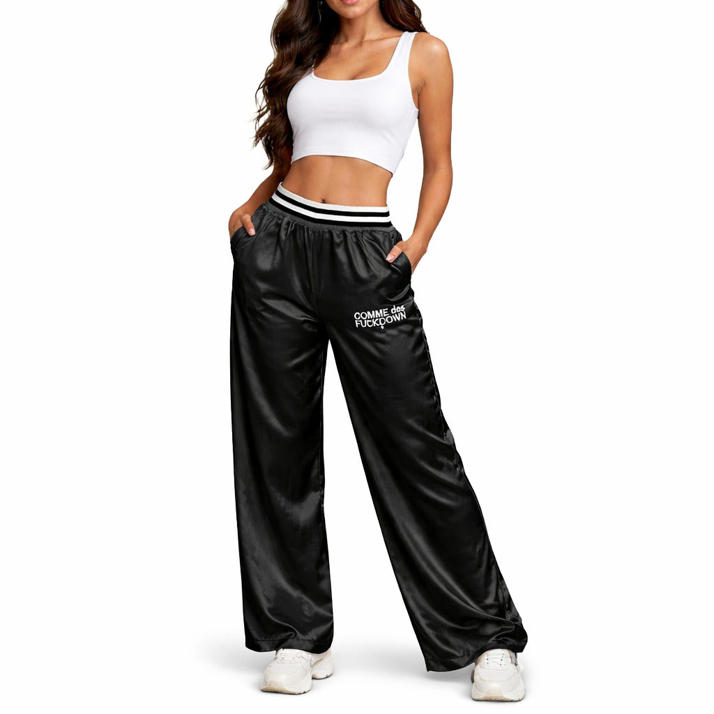 Comme Des Fuckdown Satin Patalone In Raso Black — view 2