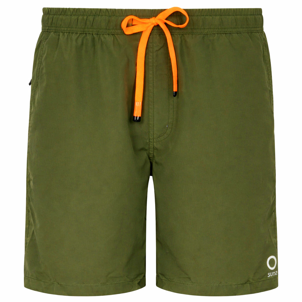 Suns Polyester Swim Shorts Olive Camouflage