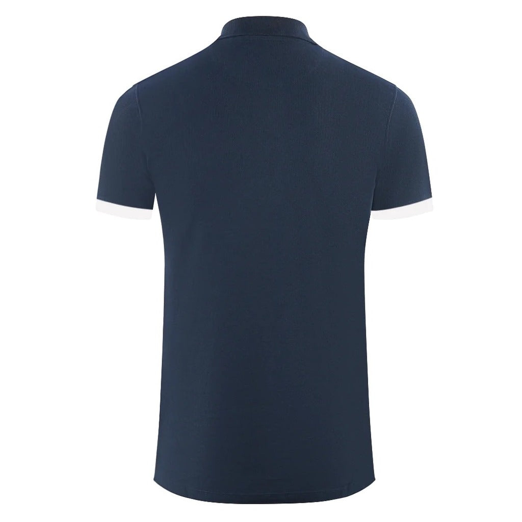 Aquascutum Cotton Polo Shirt, Contrasting Logo On Front — view 3
