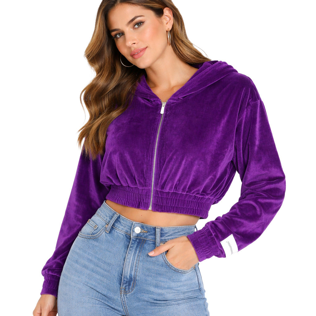 Hinnominate Purple Hoodie, With A Zip Fastening And