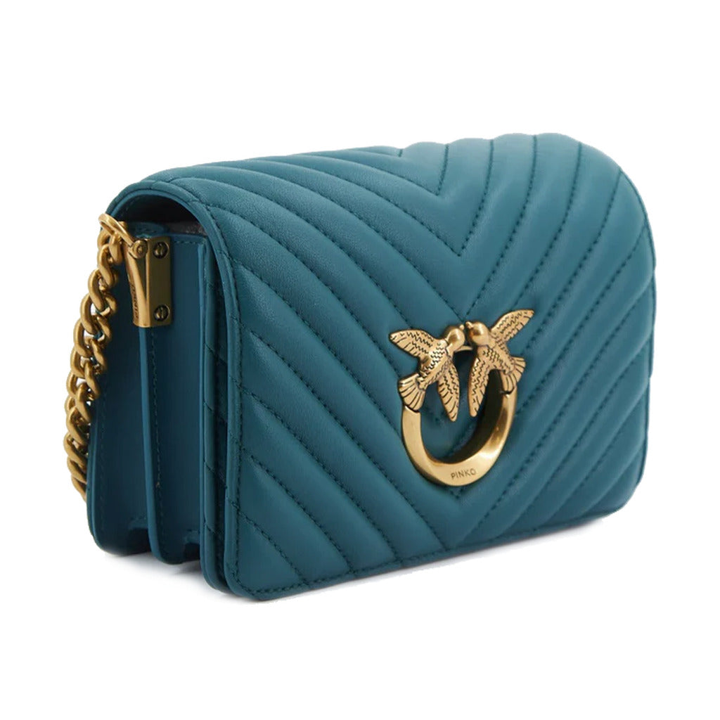 Pinko Leather Crossbody Bag Pink Blue — view 3