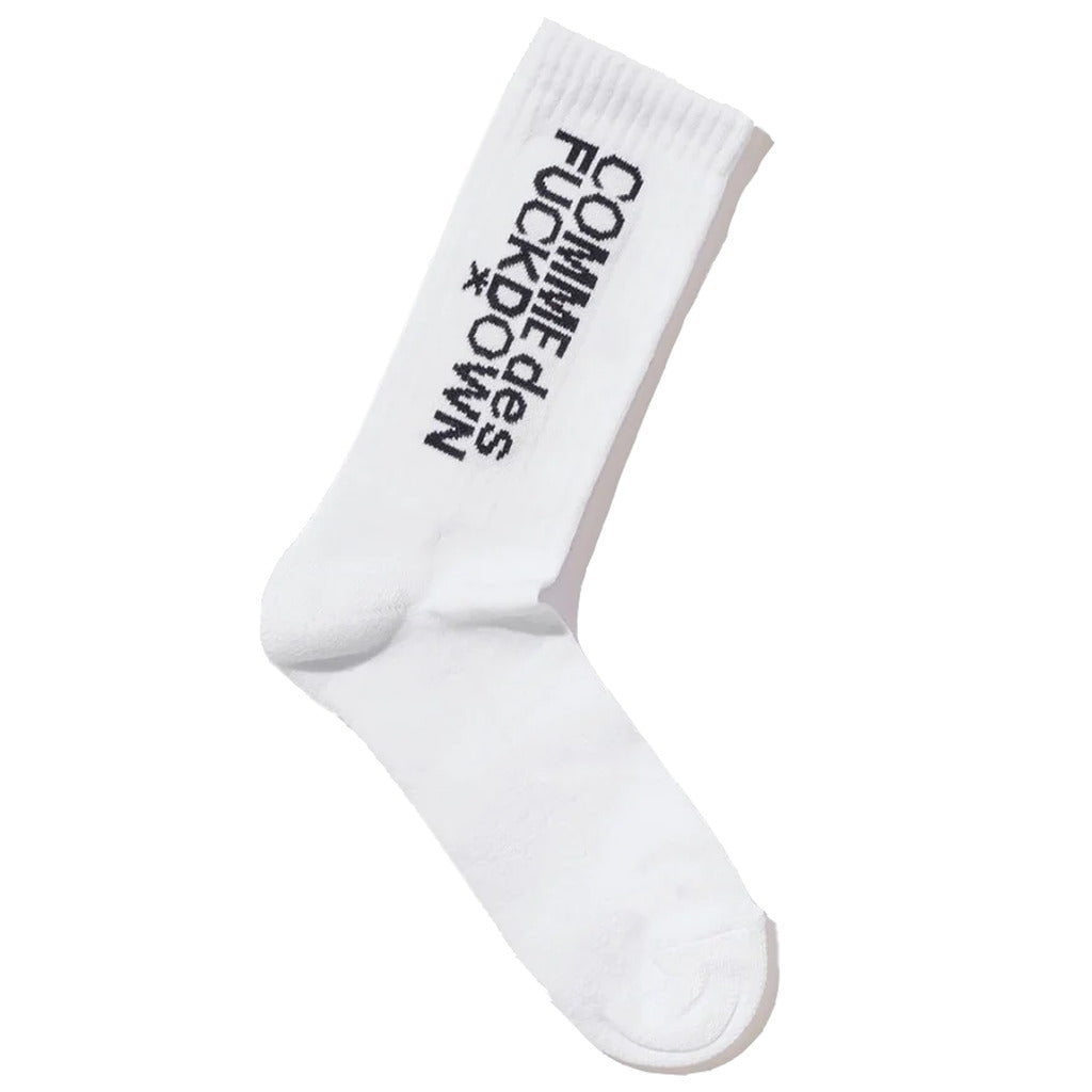 Comme Des Fuckdown Cotton Socks White