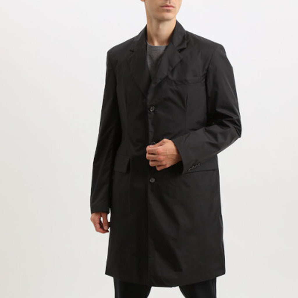 Add Long Waterproof Trench Coat In Black Color