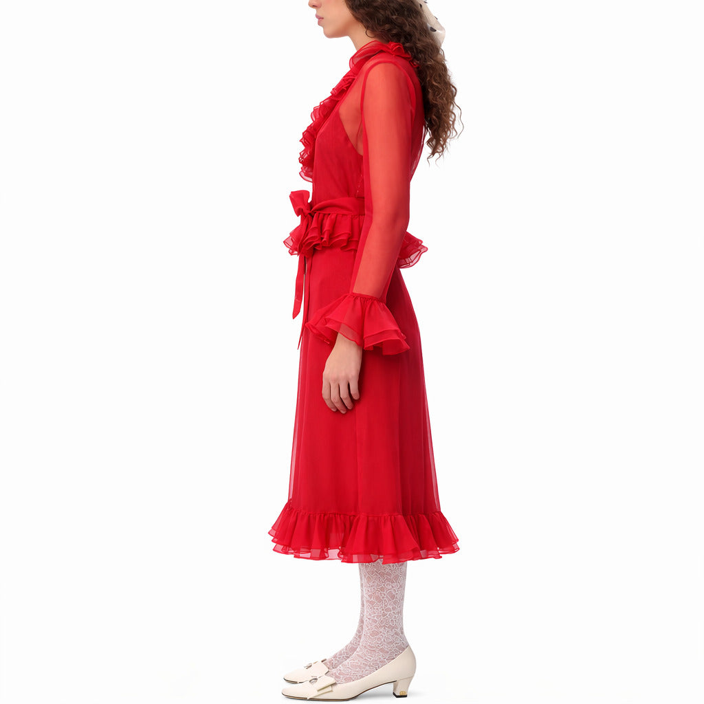 Valentino Garavani Dress Red Silk — view 4