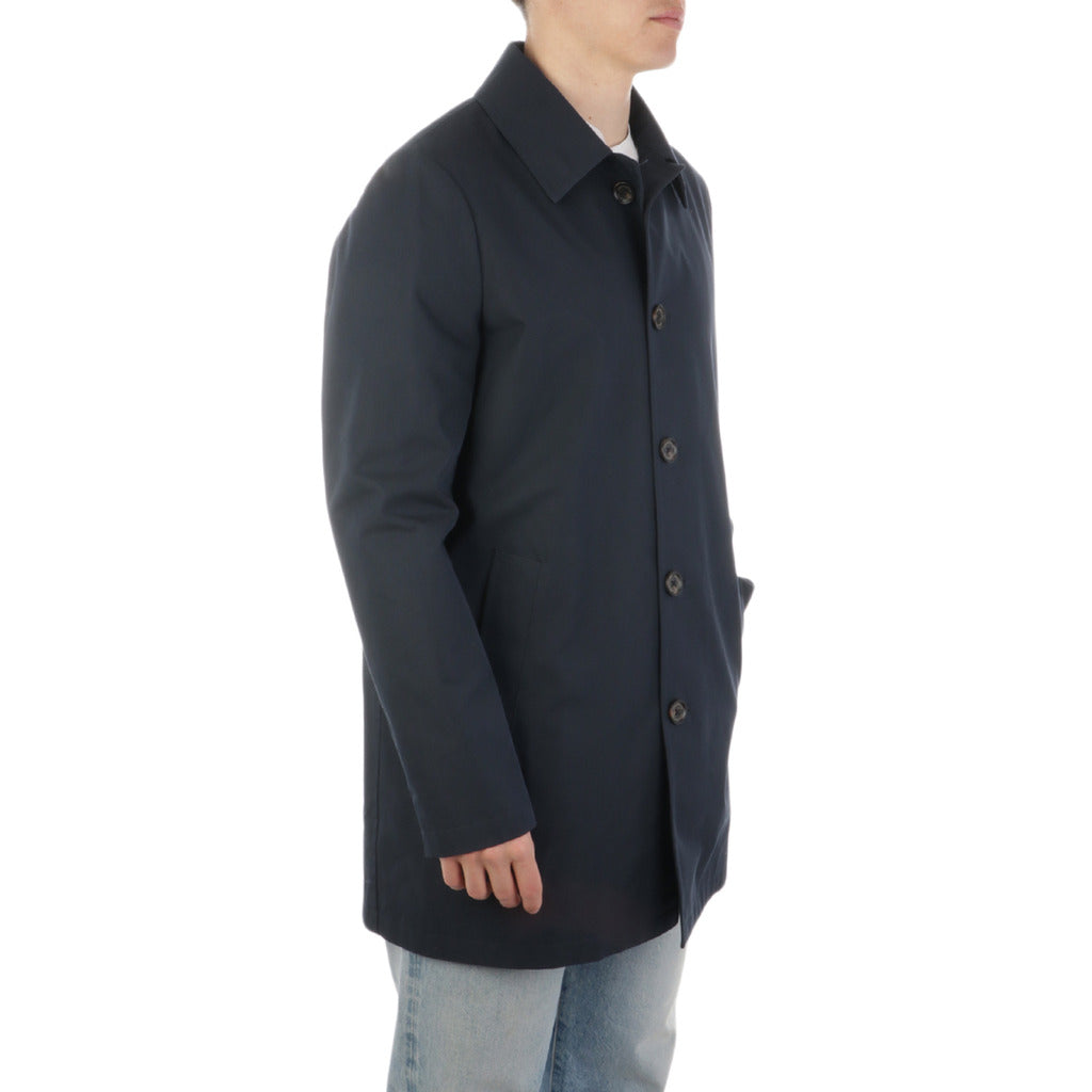 Aquascutum Cotton Coat Navy Blue — view 2
