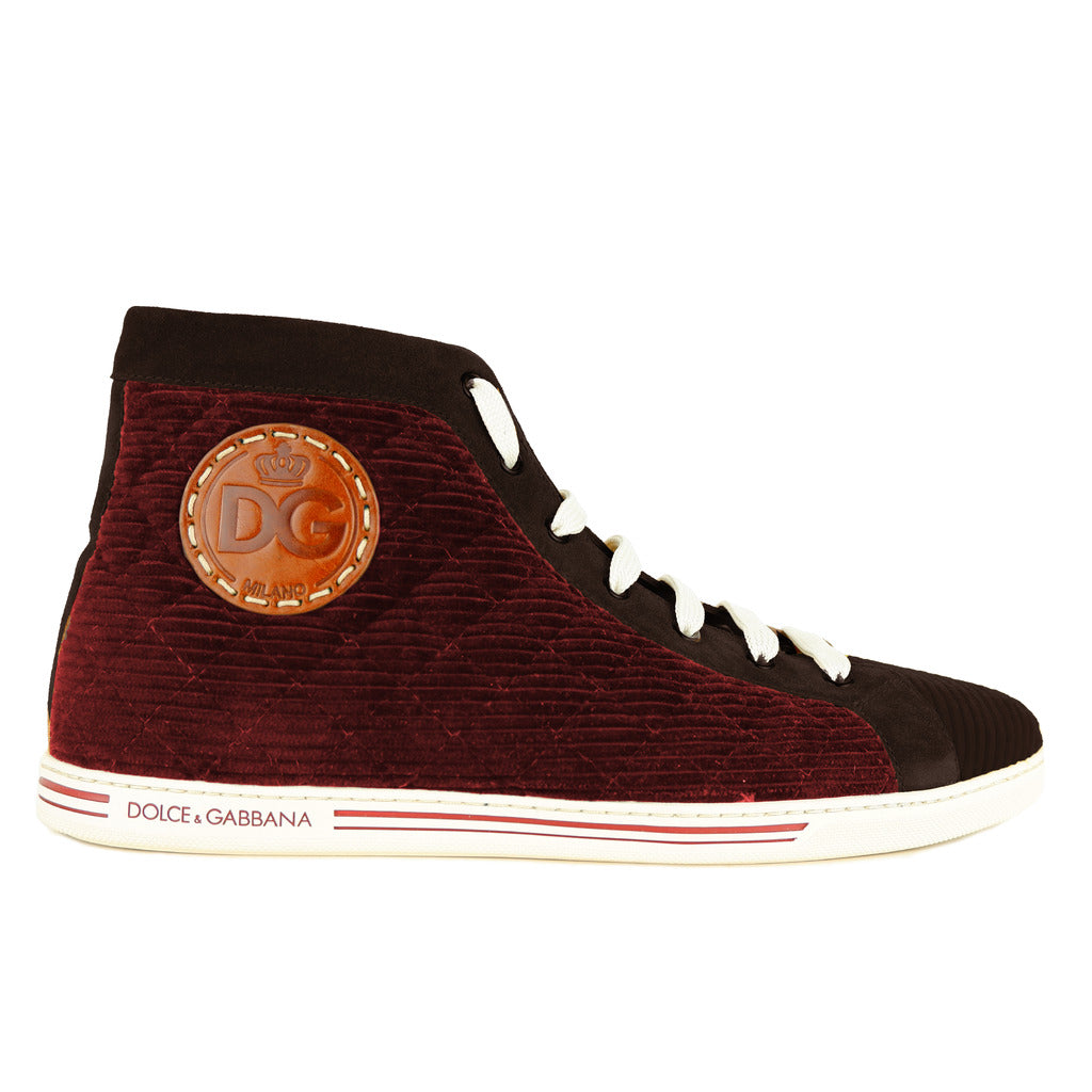 Dolce & Gabbana Leather Sneakers Burgundy Red